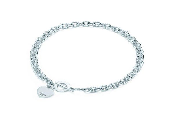 

heart shaped cross key 925 sterling silver necklace bracelet woman jewelry fashionable simple memorial day wedding party necklace2687242
