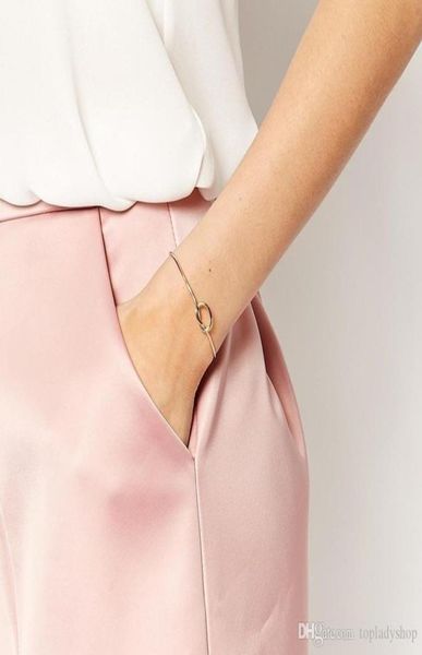 

simple wind bangle personalized knot bracelet tie bangle rose gold5578081, Black