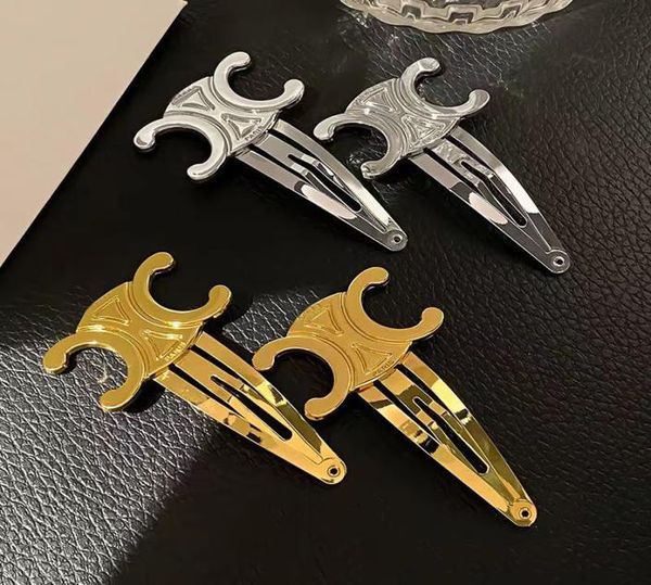 

2023 new fashion 18k gold designer hair clips barrettes classic girls hair jewelry accessories5795936, Golden;silver