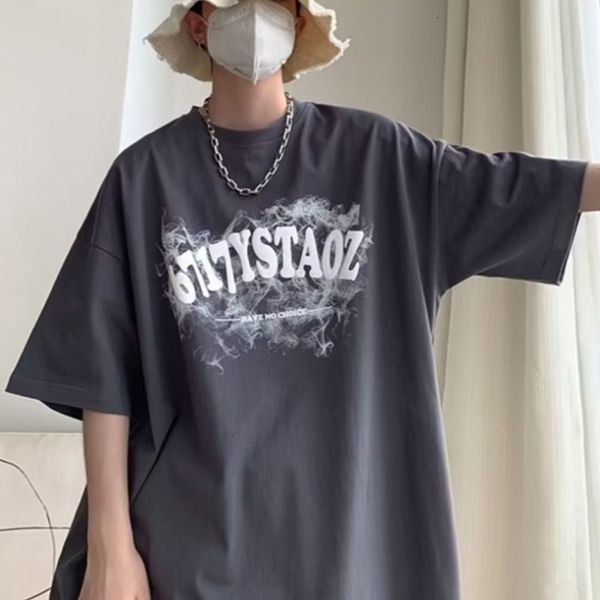 

men's t-shirts men's pure cotton t-shirt summer ultra-fine short sleeved loose and breathable harajuku street clothing graphic y2k, White;black