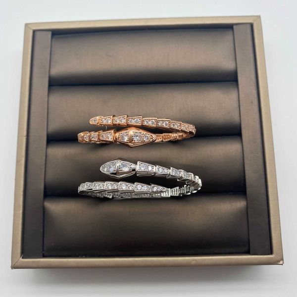 

baojia / b bone spring fully drilled narrow snake shaped fashion open bracelet female, Golden;silver