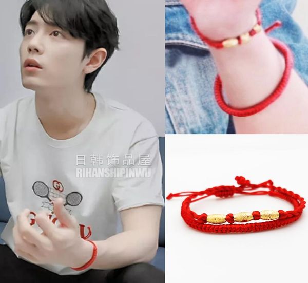 

xiao zhan celebrity inspired bracelet of red string lucky transshipment endorsement rope ornament female design hand line handmade2436310, Black