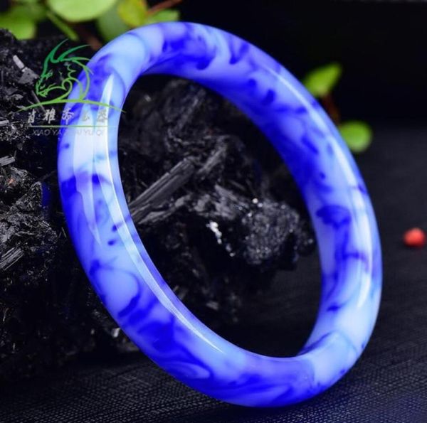 

xinjiang an gobi jade bangle blue and white porcelain women039s jewelry flower bracelet3154609, Black