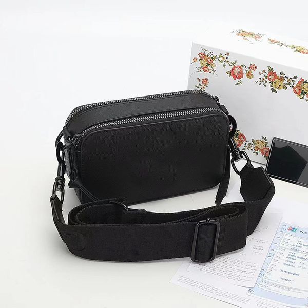 

fashion snapscamera bags designer bag ladie crossbody purse women multicolor dual zip inside partition all black removable adjustable webbin