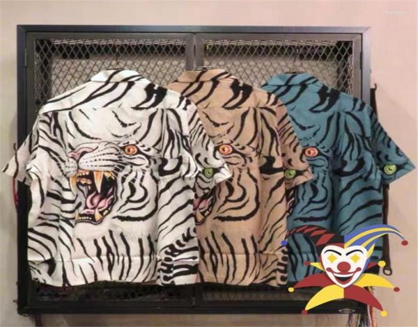 

men039s casual shirts men039s tiger print wacko maria shirt men women highquality hawaii tshirt tees streetwearmen039436608, White;black