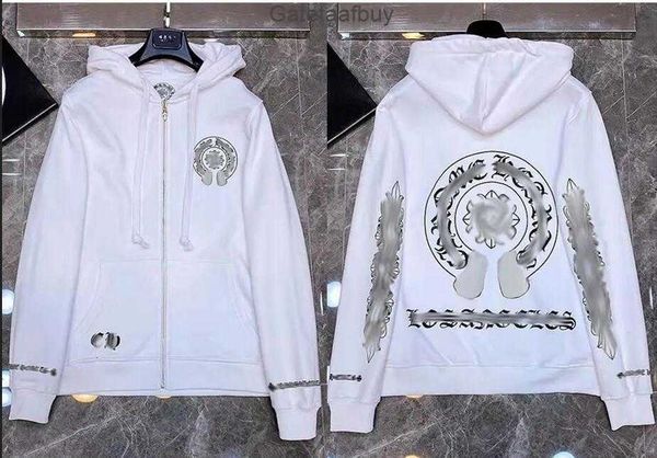 

sweatshirts men's hoodies luxury jackets designer zipper heart horseshoe cross print brand ch women chromes coat casual pullover loose, Black