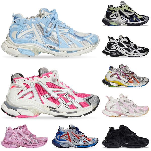 

balenciga designers women men track runners paris runner 7.0 platform sneakers casual retro trainers black white pink graffiti orange sneake