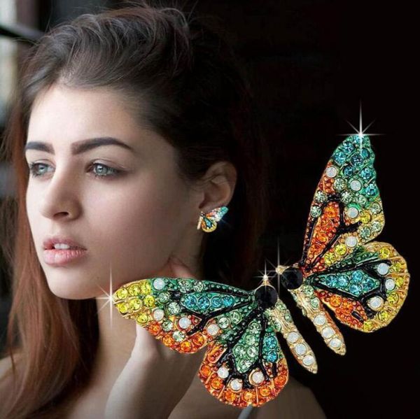 

new designer luxury butterfly wing earrings earings stud women fashion diamond earrings girls clothing jewelry accessories for wom7431886, Golden;silver