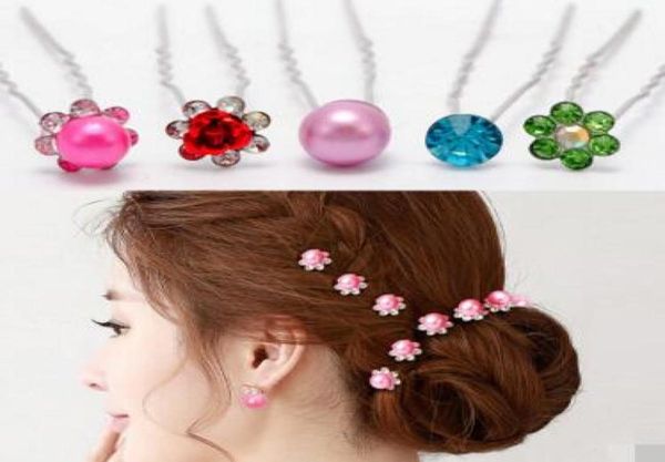 

wedding accessories bridal pearl hairpins flower crystal rhinestone hair pins clips bridesmaid women hair jewelry 150 pcs 4306210, Golden;silver