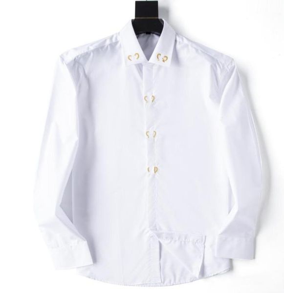 

2022 mens shirt luxury designer fashion trend wear long sleeve business casual brand spring slimming m3xl065293103, White;black