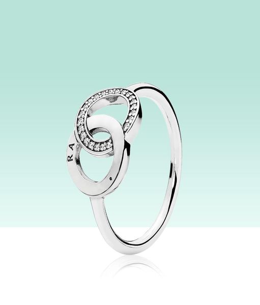 

925 sterling silver circle rings with original logo box fit women wedding engagement jewelry ring set7772908, Slivery;golden