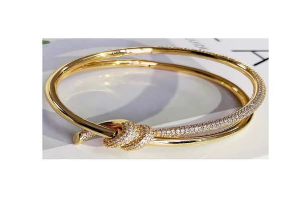 

bangles charm bracelets an letter t family knot is full of holes designer for women jewellery luxury love for mens womens bijoux cjewelers33, Black