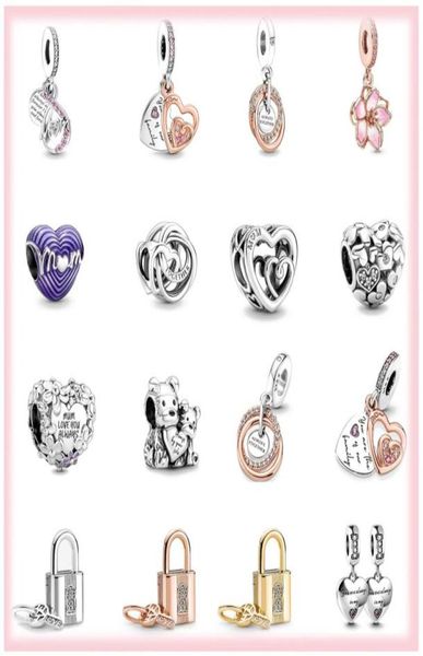 

new 925 sterling silver mothers day mom heart lock pendant diy fine beads fit p charms jewerly bracelet gift accessories7426354, Bronze;silver