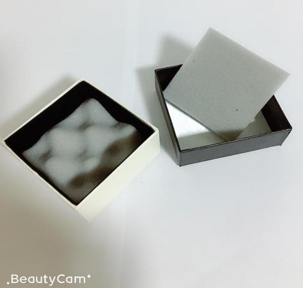 

7x7x4cm black square bump sponge c jewelry storage box heaven and earth cover gift boxs highgrade jjewellery case3020415, Black;white
