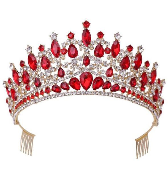 

jinglang wedding prom crown hair bridal headpiece woman baroque rhinestones crystal tiaras princess party crowns hair accessorie3509293, Slivery;golden