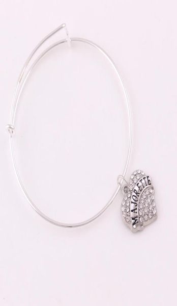 

fashion type crystal heart shape charm majorette marines faith dad navy wife engraved letter bangle6092506, Golden;silver