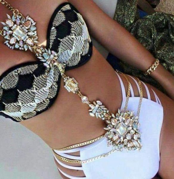 

whole summer body chain luxury chunky body chain women flower necklacependant maxi femme statement jewelry 2016 collier bijo4046209, Silver