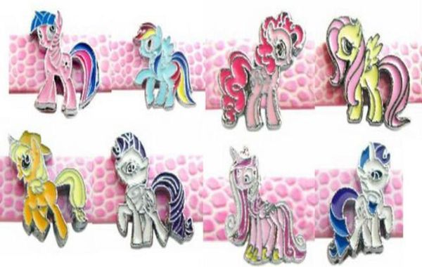

20 50pcslot 8mm mix ponys diy slide charms alloy horse accessories fit for 8mm leather wristband keychains as holiday gift9115364, Bronze;silver