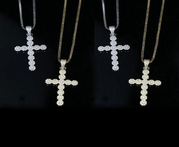 

4110cm hip hop bling jewelry whole iced out bling 5a cubic zirconia cz pray cross pendant women necklace5502806, Silver