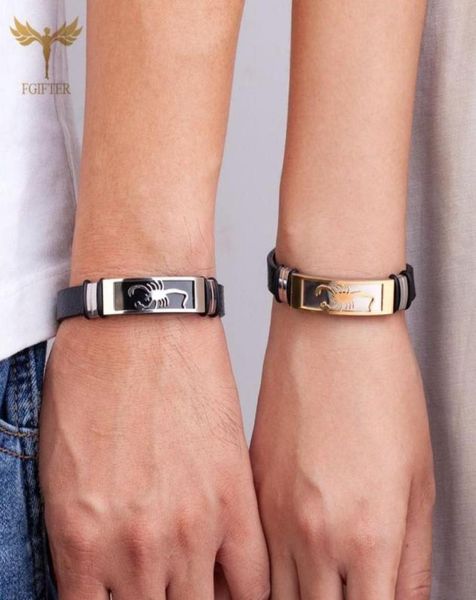 

bangle bracelet men039s scorpion leather banglestainless steel accessories gold black punk wrist jewelry pulseras mujer2149554