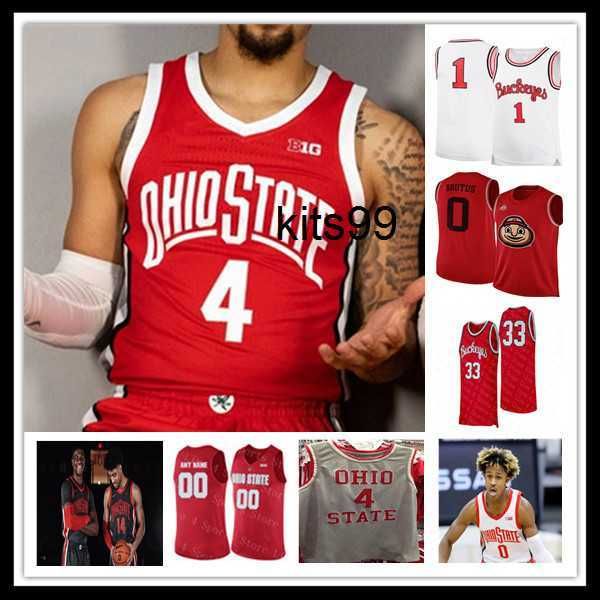 

new college ohio state buckeyes basketball jersey e.j. liddell justin ahrens zed key seth towns musa jallow eugene brown harrison hookfin, Black;red