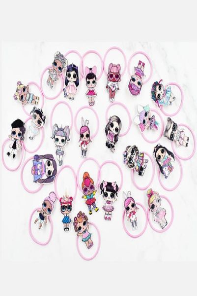 

lol girl elastic rubber band for kids pink hair bands hair rope hairstyle holder scrunchies kids accessories4486870, Bronze;silver
