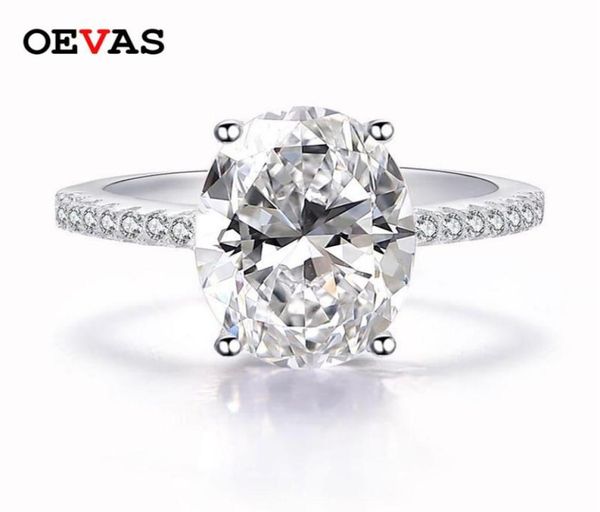 

luxury 9 carats created moissanite oval zircon wedding rings for women 100 925 sterling silver engagement party jewelry187e6324505, Slivery;golden