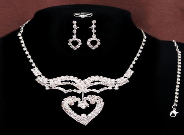 

18k silver plated rhinestone austrian crystal necklacesearring stick bride charm jewelry sets for bridal wedding5975851, Slivery;golden