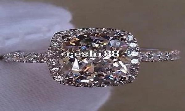 

2014 promotion2 sterling silver jewelry cushion diamond ring artificial diamond ring female nscd wedding ring9401138