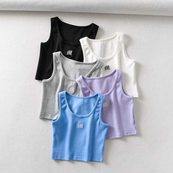 

design sense niche american style outerwear camisole women's summer 2023 new short sleeveless spicy girl top, White