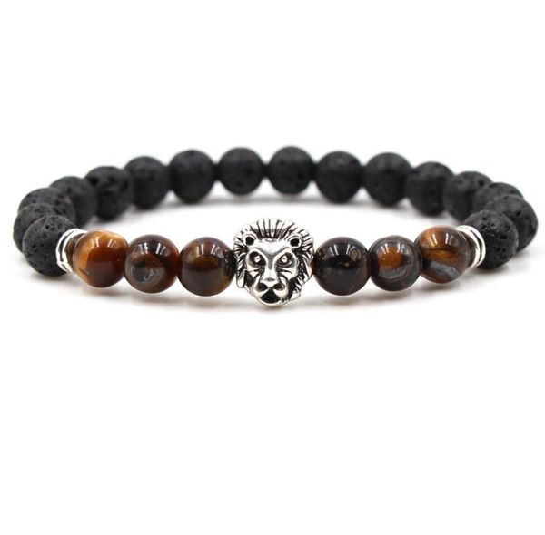 

lava bracelets turquoise agate tiger eye stones beaded bracelets stone bracelet8153051, Black