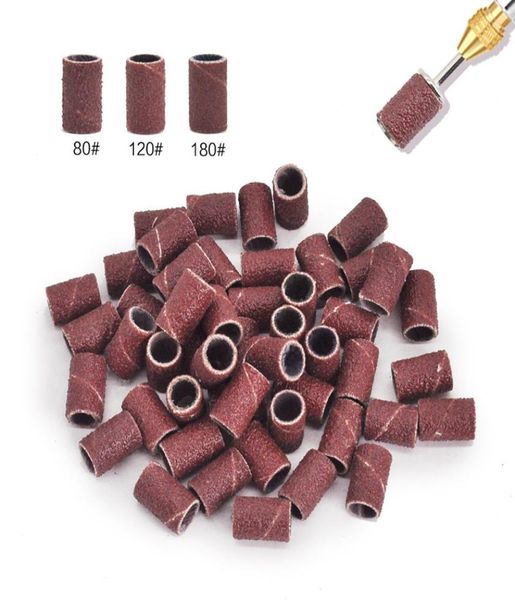 

100pcsset drill sanding cap bands for electric manicure machine 18012080 grit nail drill grinding bit files pedicure tool set 16910780