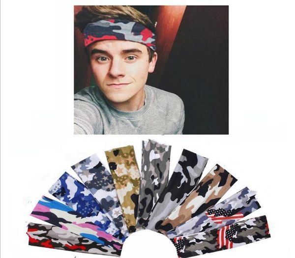 

sport camouflag headband elastic fitness yoga sweatband outdoor gym running tennis basketball wide hair band fashion hair accessor5123397, Slivery;white