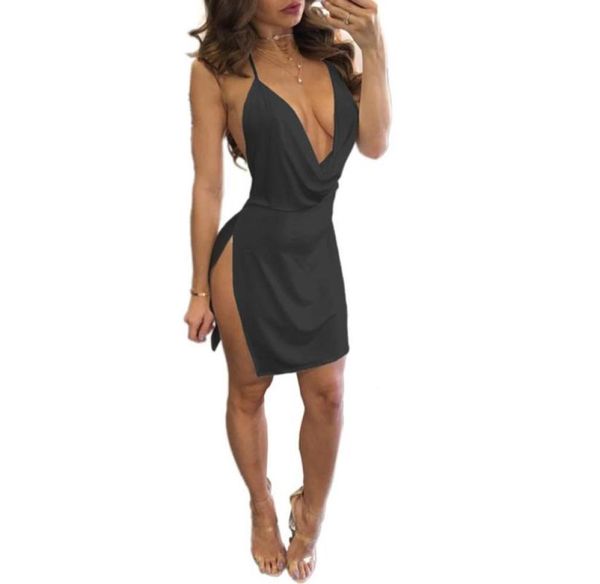 

halter lowcut halter dress women summer 9 color xs3xl25375888058613, White;black