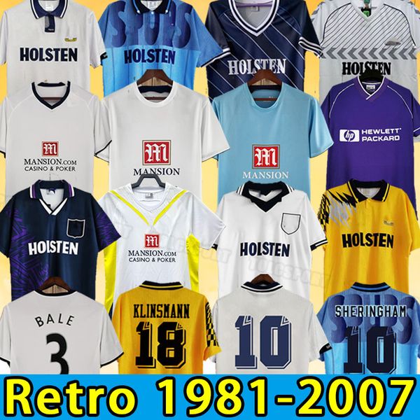 

sheringham retro soccer jerseys anderton klinsmann gascoigne ginola ferdinand 1978 81 82 83 84 86 88 90 92 94 95 98 2008 09 18 19 tottenham, Black;yellow
