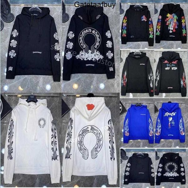 

chromes men's hoodies luxury designer fashion zipper ch horseshoe cross print pullover hooded sweater jackts gduk 19 8hc6, Black