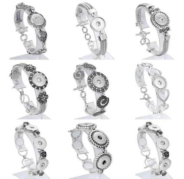 

18mm snap button jewelry antique silver snaps bracelet alloy pulseira for women mens diy snap button bracelets1046441, Golden;silver