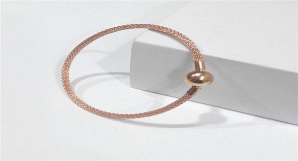 

luxury fashion 18k rose gold bracelets original box for 925 silver net chain bracelet women jewelry2594357, Golden;silver