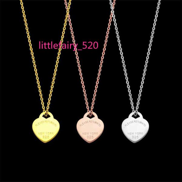 

202318k new pendant necklace fashion charm men's and women's fourleaf heart necklace stainless steel designer necklace, Silver