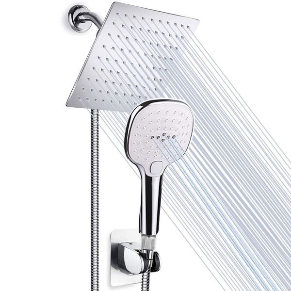 

shower head combo adjustable rainfall showerhead & handheld shower head combo with strong suction cup holder 201105