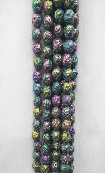 

natural lava stone beads plating colorful volcanic rocks stone beads strand 15039039 diy jewelry making accessories size 6mm8983521, Black