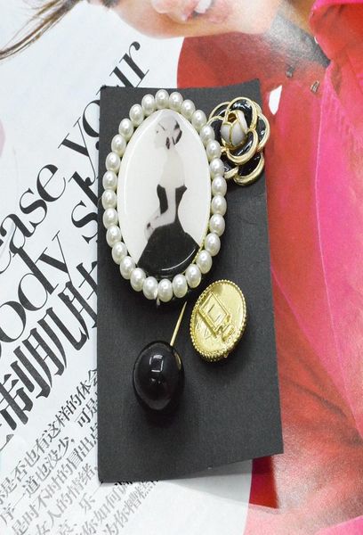 

elegant charming lady cameo brooch set imitation pearl flower trendy brooch jewelry clothing accessory bag decoration 5994376, Gray