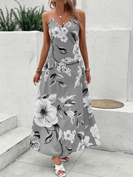 

women'semery rose floral cami dress, Black;gray