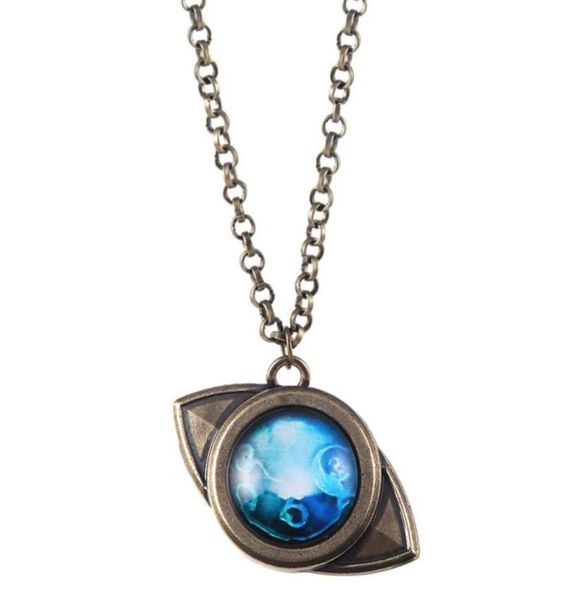 

pendant necklaces anime the promised neverland necklace mujika emma amulet blue eyeshaped for women men cosplay jewelry gift4340502, Silver