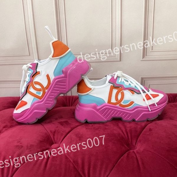 

new designer sneakers pop color matching running shoes thick sole trend light fashion all match color cool casual lace-up dad shoe hc210403, Black