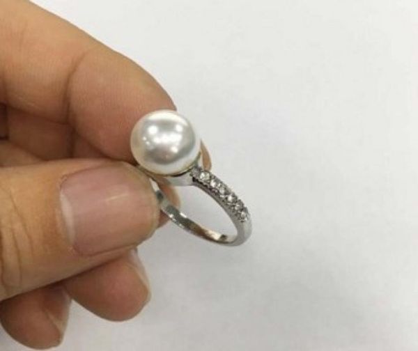

noble 925 silver pearl women039s ring size 7 8 9 38012349252791, Golden;silver