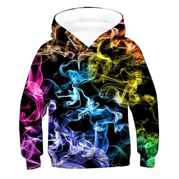 

hoodies sweatshirts kids boys' hoodie sweatshirt long sleeve 3d print optical illusion with pockets blue purple children 3 14 year 230, Black