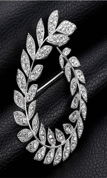 

olive branch brooch fullyjewelled rhinestone alloy man039s suit lead needle joker clothes and ornaments ornaments4293881, Gray