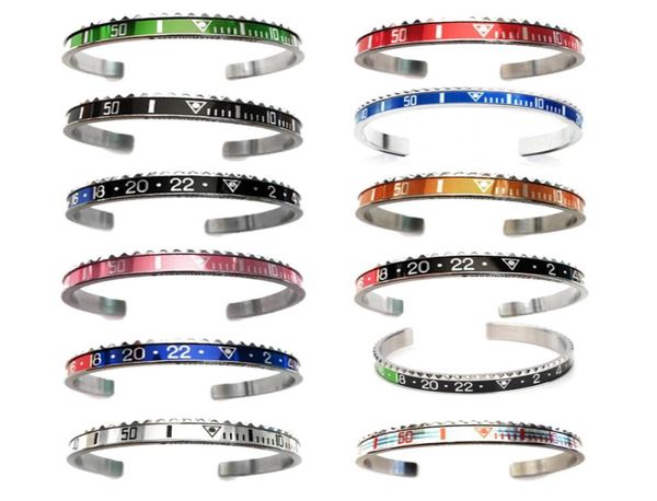 

stainless steel beach seaside running sport cuff bangle round silver color car speed clock motorcycle dashboard bracelet for frien6195941, Black