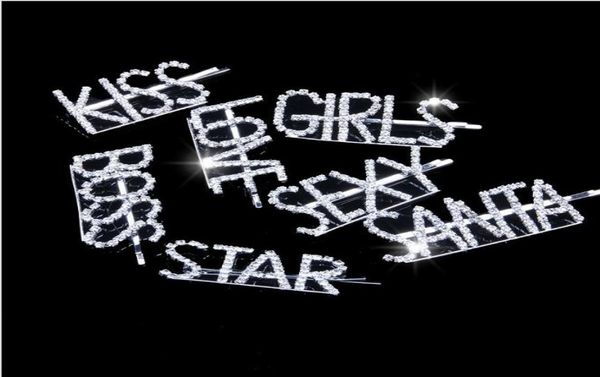 

fashion rhinestones letter hairpins crystal shiny rhinestones letters hair clips women styling tool diamond hair accessories8468024, Golden;silver